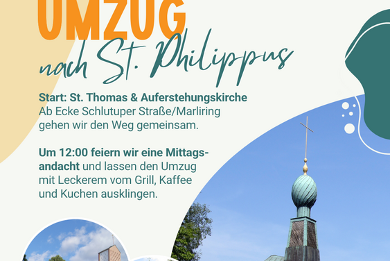 Plakat Umzugsfest Marli-Brandenbaum am 06.06.2026 - Copyright: Ev.-Luth. Kirchenkreis Lübeck-Lauenburg · Medienabteilung