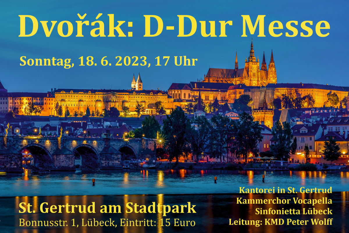 Konzertplakat Dvořák: D-Dur Messe